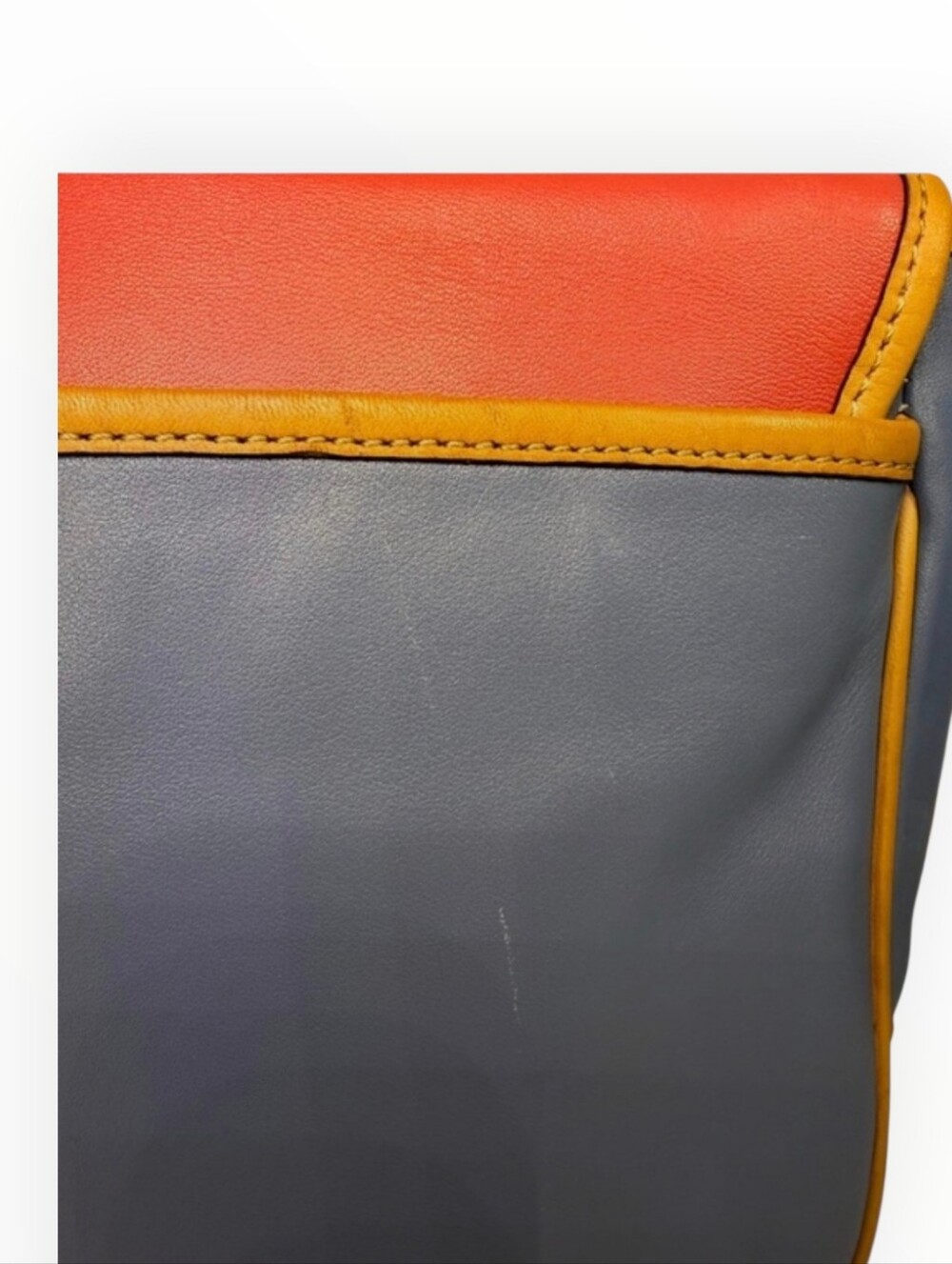 Coach Colorblock Leather Crossbody Bag in Coral, Blue & Tan- VINTAGE - Picture 9 of 13